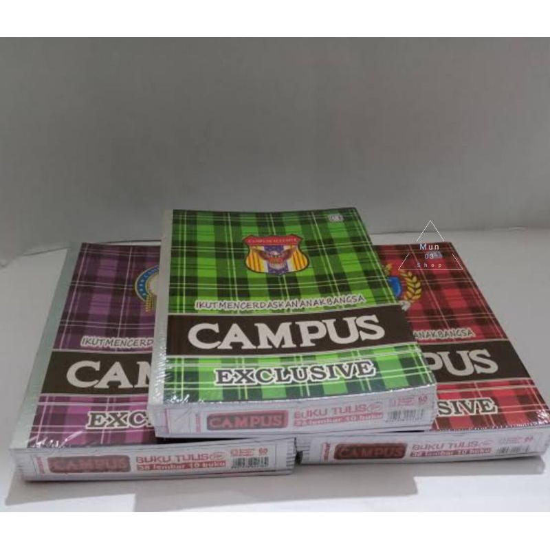 

(PROMO) BUKU TULIS CAMPUS EXLUSIVE//BUKU TULIS SEKOLAH//1 pak isi 10 pcs/ISI 58 LEMBAR//SEUKURAN SIDU