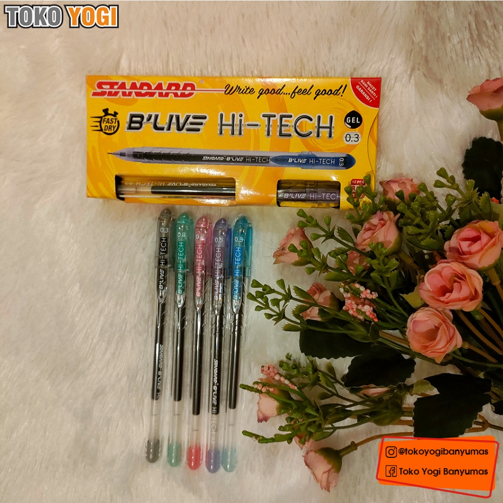 

STANDARD B'LIVE HI-TECH GEL 0.3 MM || HITAM || 1 PACK (12pcs Free 1)