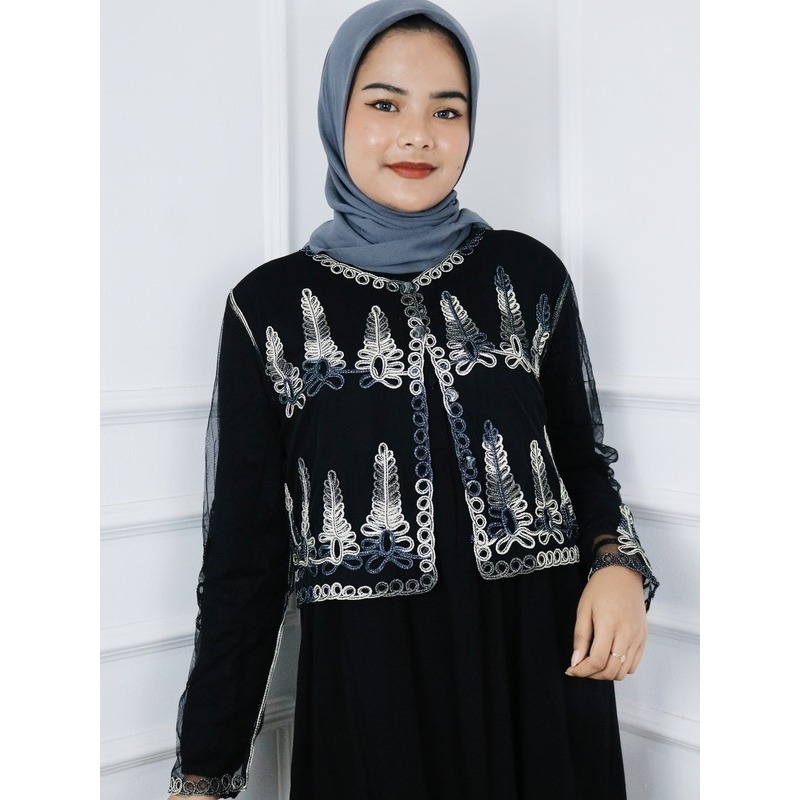 Outer Wanita Kekinian Amanda Outer BO Bahan Sifon Nilon Aplikasi Brukat Timbul Size M L XL XXL Outer