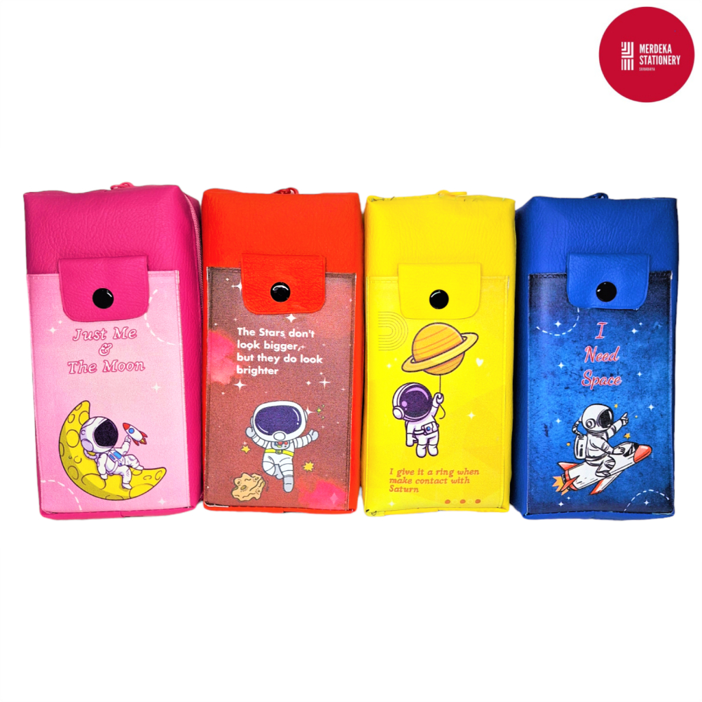 

Pencil Case/Tempat/KotakPensil Kain Resleting+Kantong Astronaut/Astronot