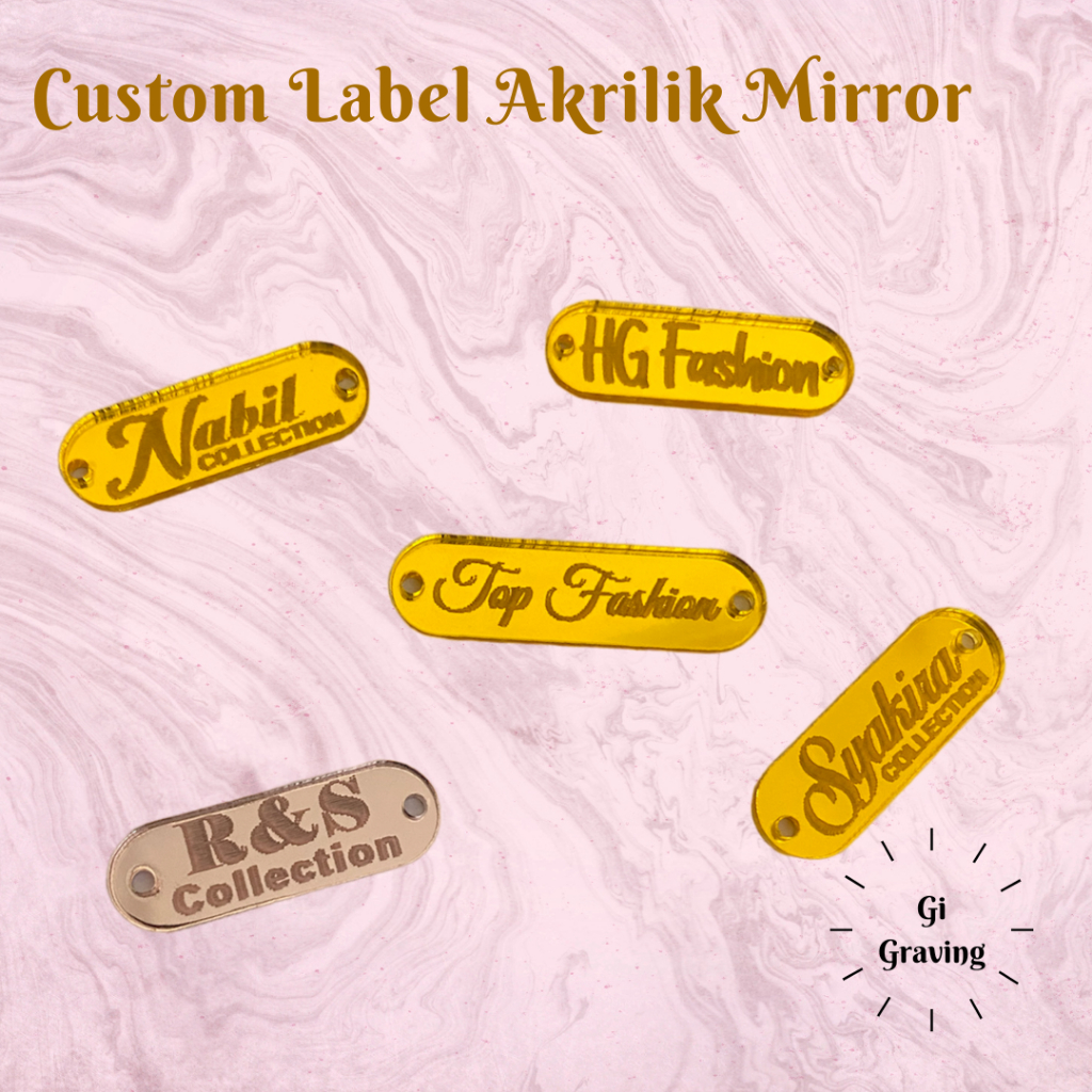 Label Hijab Akrilik Label Kerudung Pin Akrilik Hand Tag Akrilik