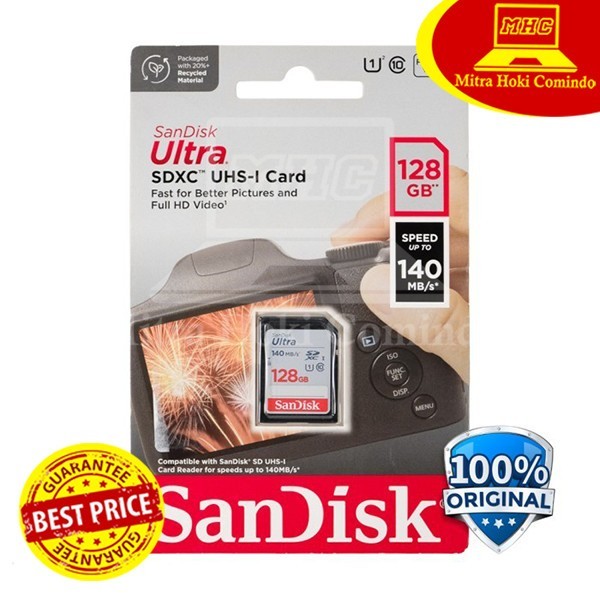 SD CARD SANDISK 128GB SD CARD SANDISK ULTRA 128GB 140MBPS SDSDUNB