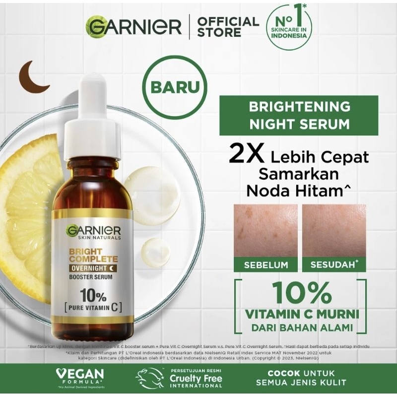 GARNIER BRIGHT Complete Overnight Vitamin C Serum vitamin C - Serum malam Vitamin C