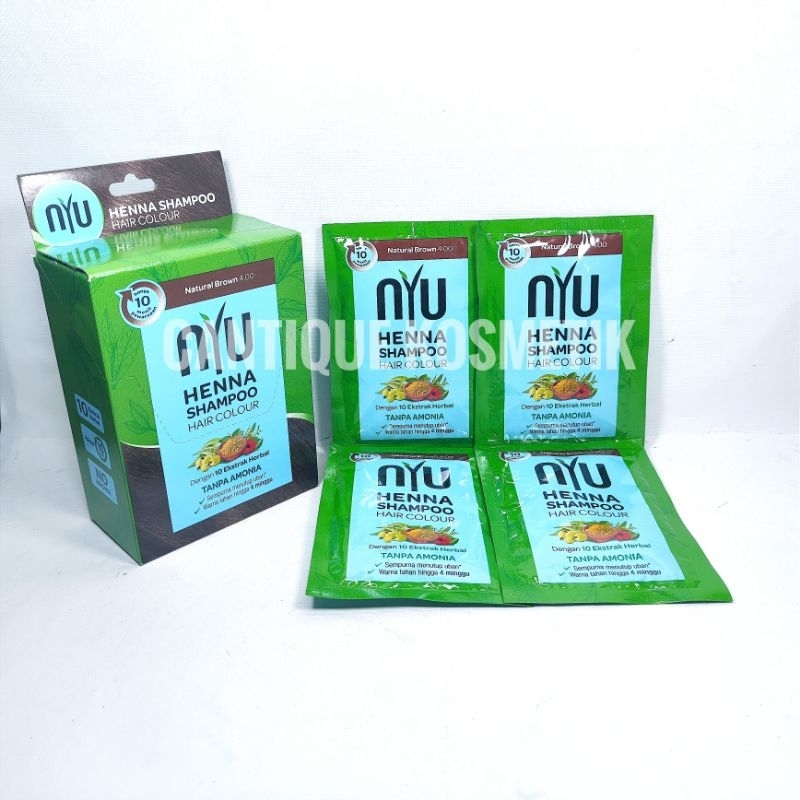 Shampoo Nyu Henna Natural Brown (4Pcs)