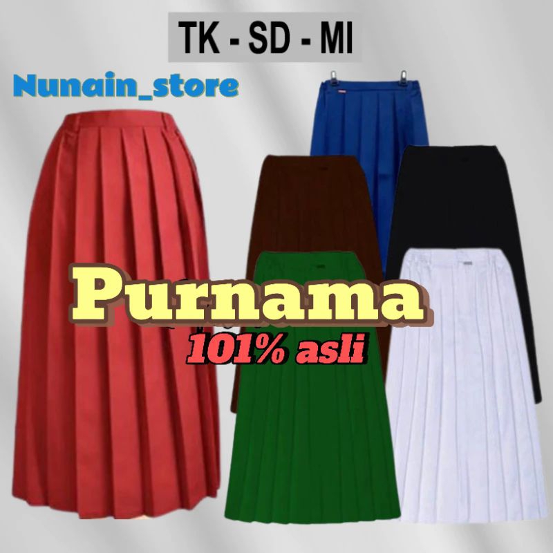 ROK MERAH SD PANJANG PLISKET MERK PURNAMA ORI