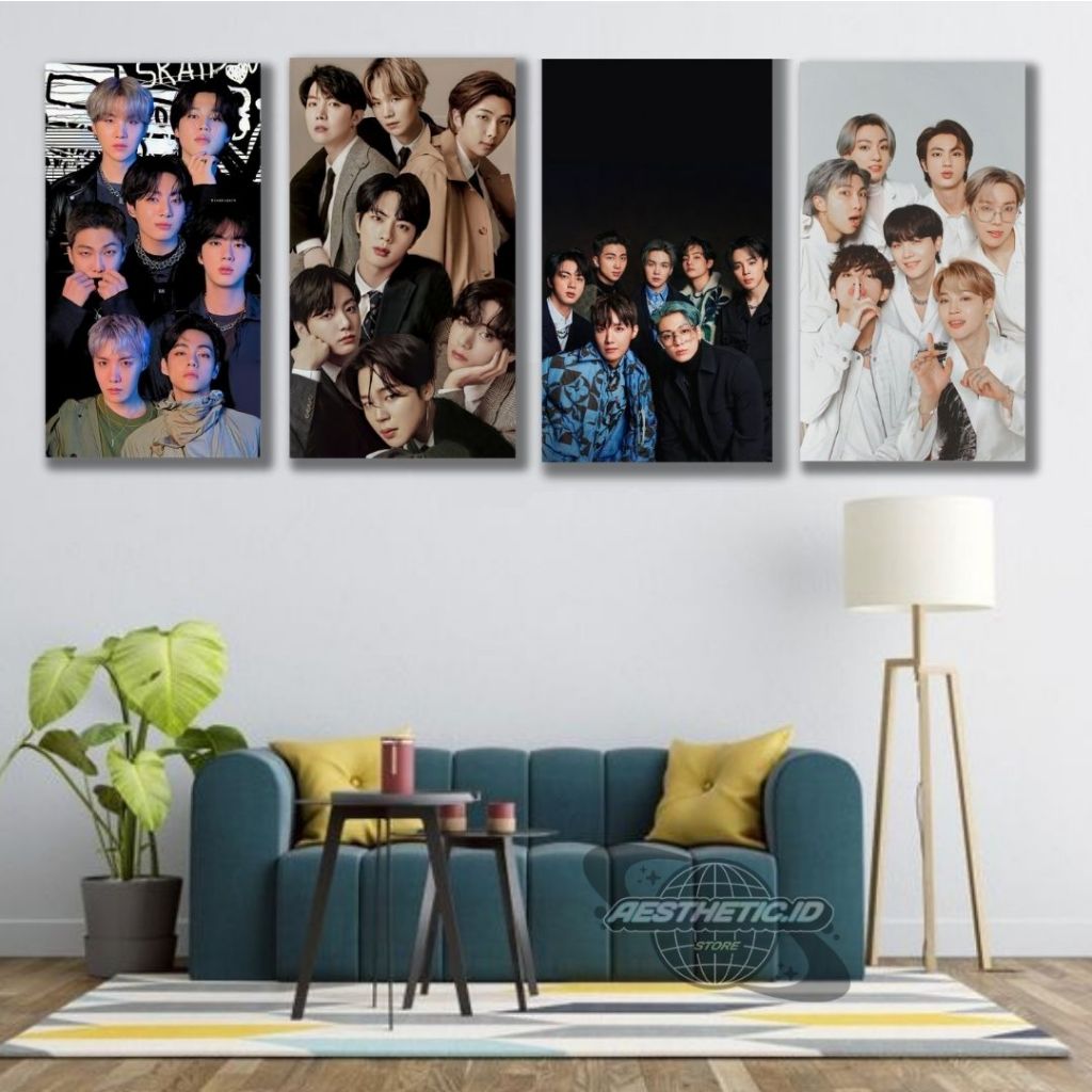 Hiasan Dinding Poster Kayu BTS JIMIN V RM J-HOPE SUGA JUNGKOOK JIN  Dekorasi Kamar I Poster Kayu K-P