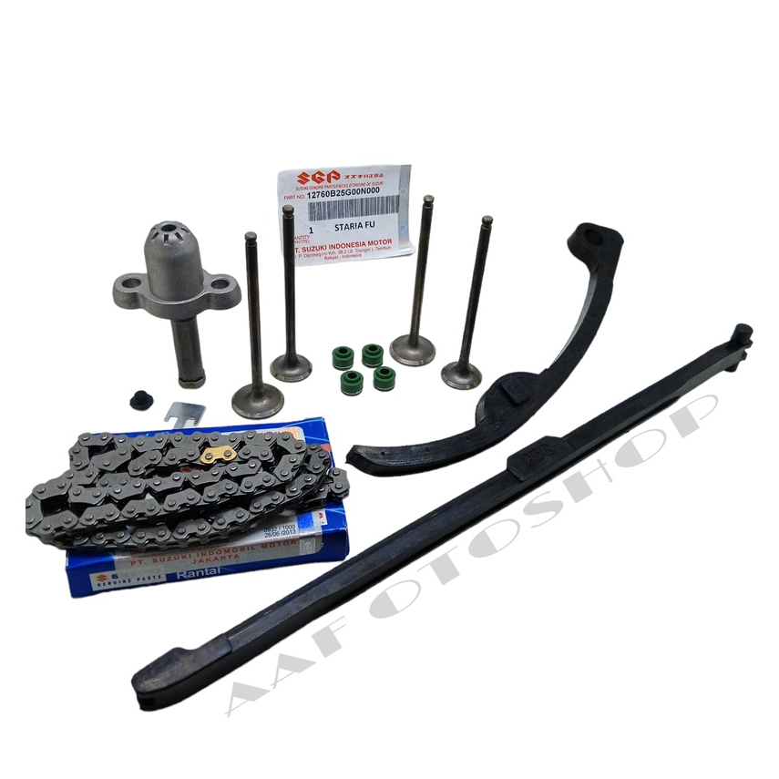 TENSIONER KETENG+RANTAI KETENG+KLEP[PAKETAN] SATRIA FU 150 TAHUN 2007-2012