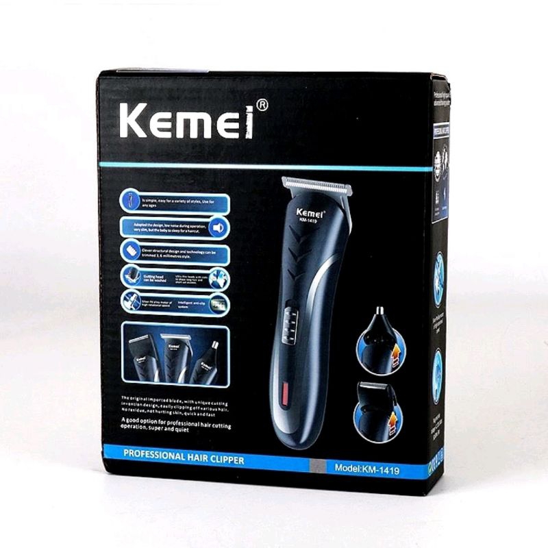 KEMEI 1419 MESIN CUKUR KEMEI CLIPPER 3 IN 1 ALAT CUKUR RAMBUT CHARGER