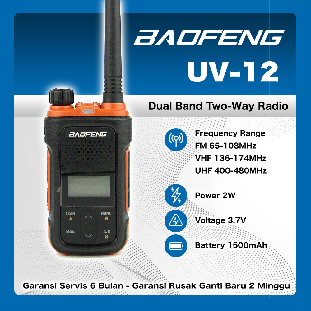 BAOFENG UV-12 HT Walkie Talkie Dual Band Two Way Radio