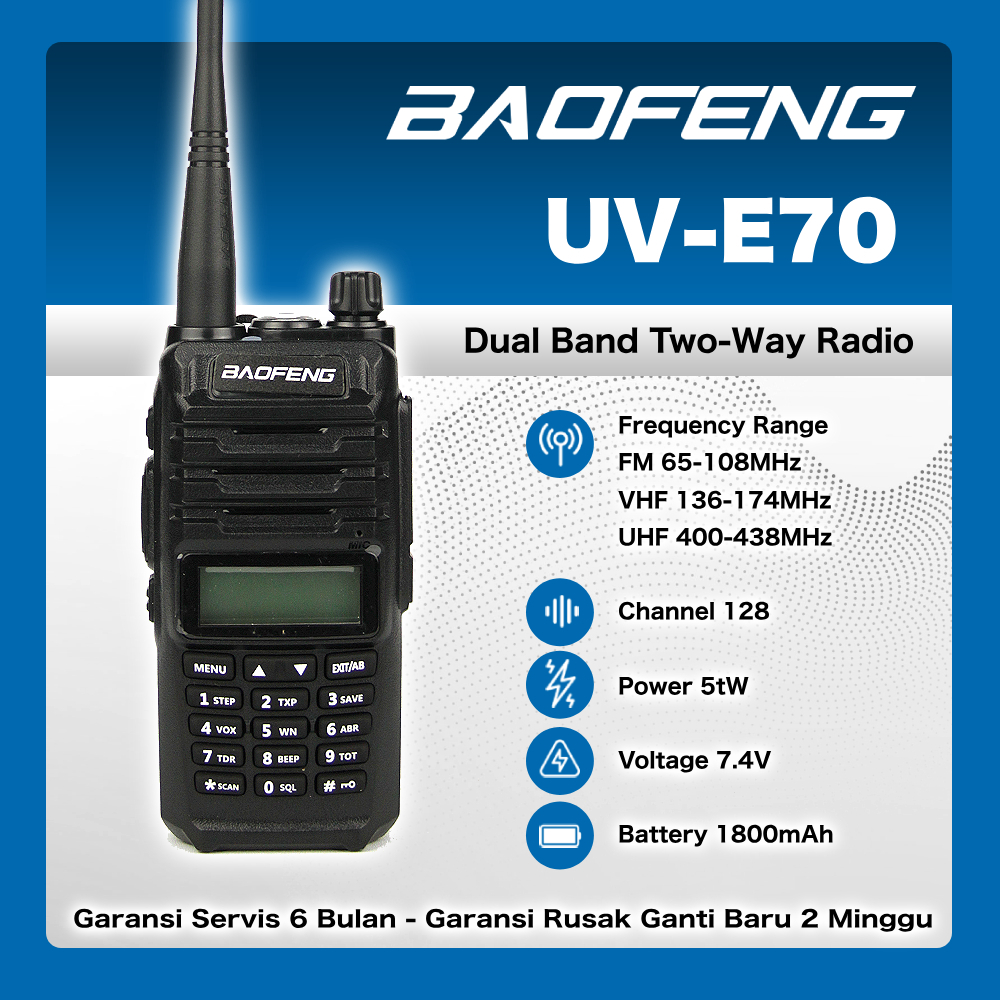 BAOFENG UV-E70 HT Walkie Talkie Dual Band Two Way Radio