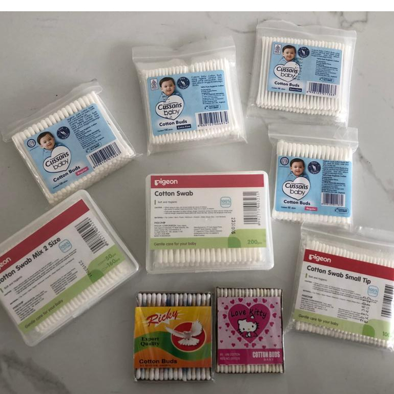 Cotton Bud Biasa, Pigeon, Cussons untuk Dewasa & Baby