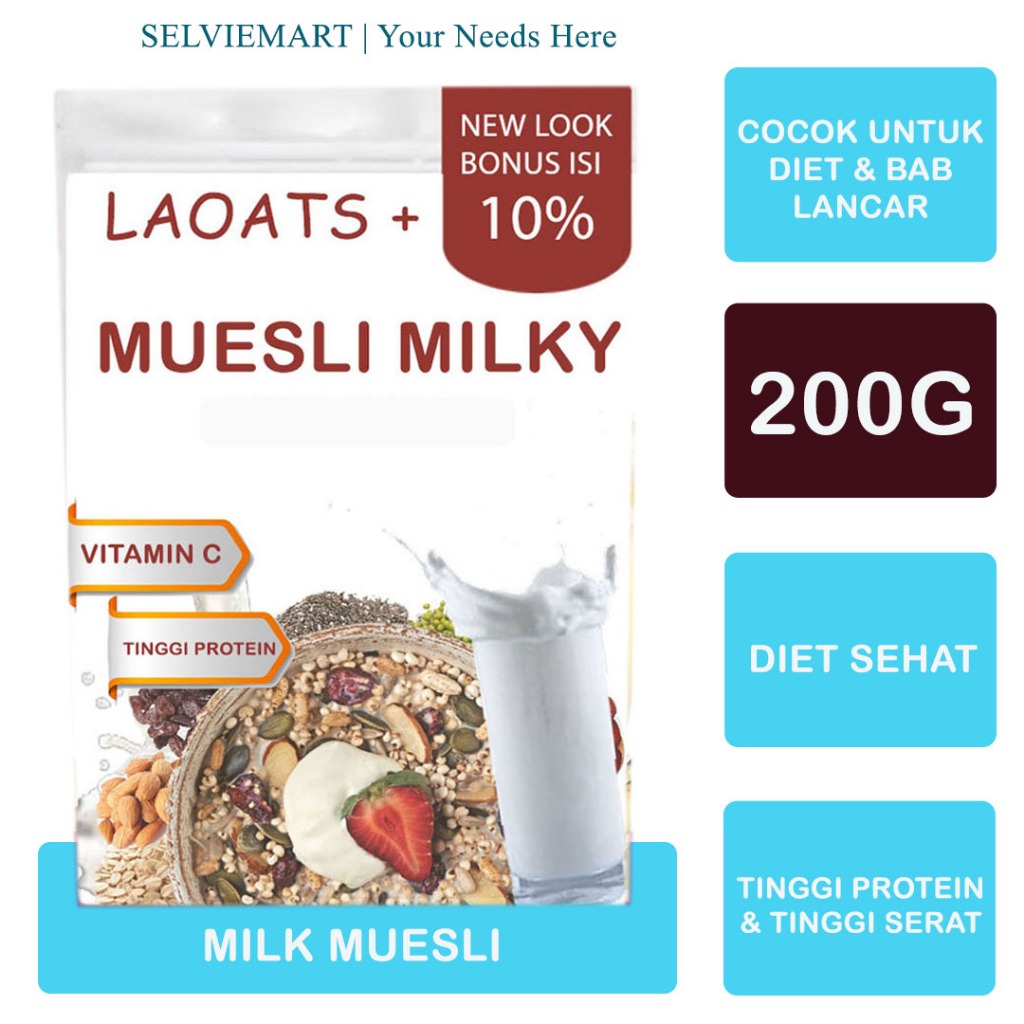 

Muesli Granola Diet Penurun Berat Badan Muesli Susu Diet Pelangsing Badan Susu Low Fat Rendah Lemak Laoats