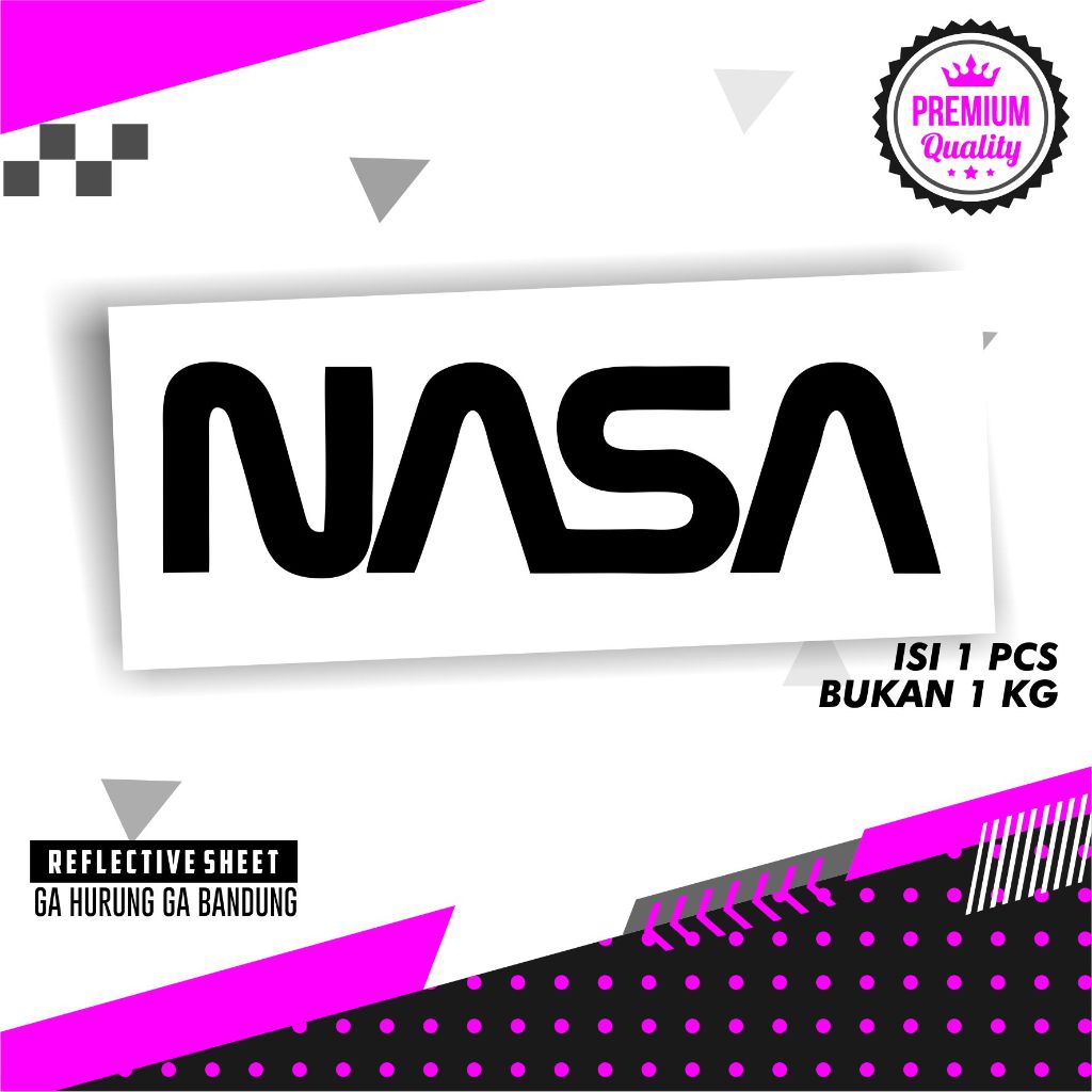 Stiker Motor Tulisan Keren NASA Cutting Aksesoris Sepeda Motor Tulisan Timbul 3d