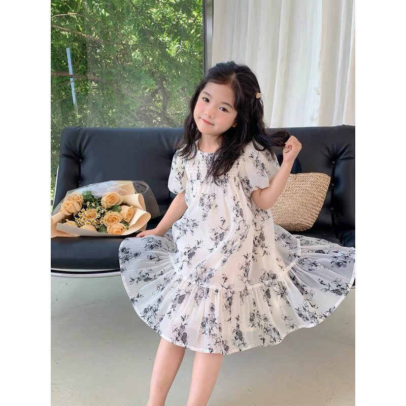 DRESS TERUSAN SMOKE ANAK IMPORT GAUN PESTA MEWAH SIZE 1-7 TAHUN