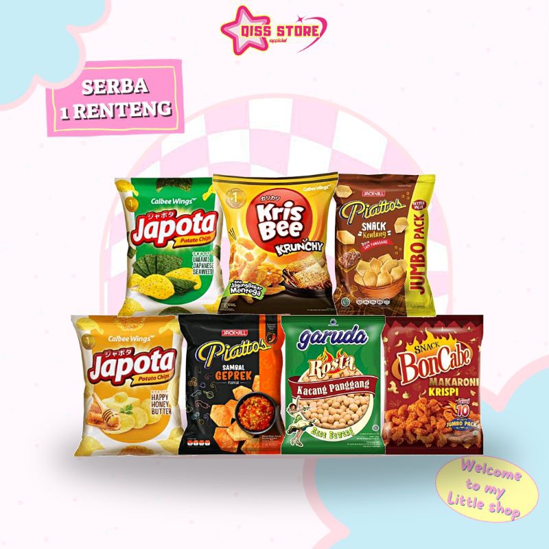 

snacks serba all variant 1 renteng lengkap murah