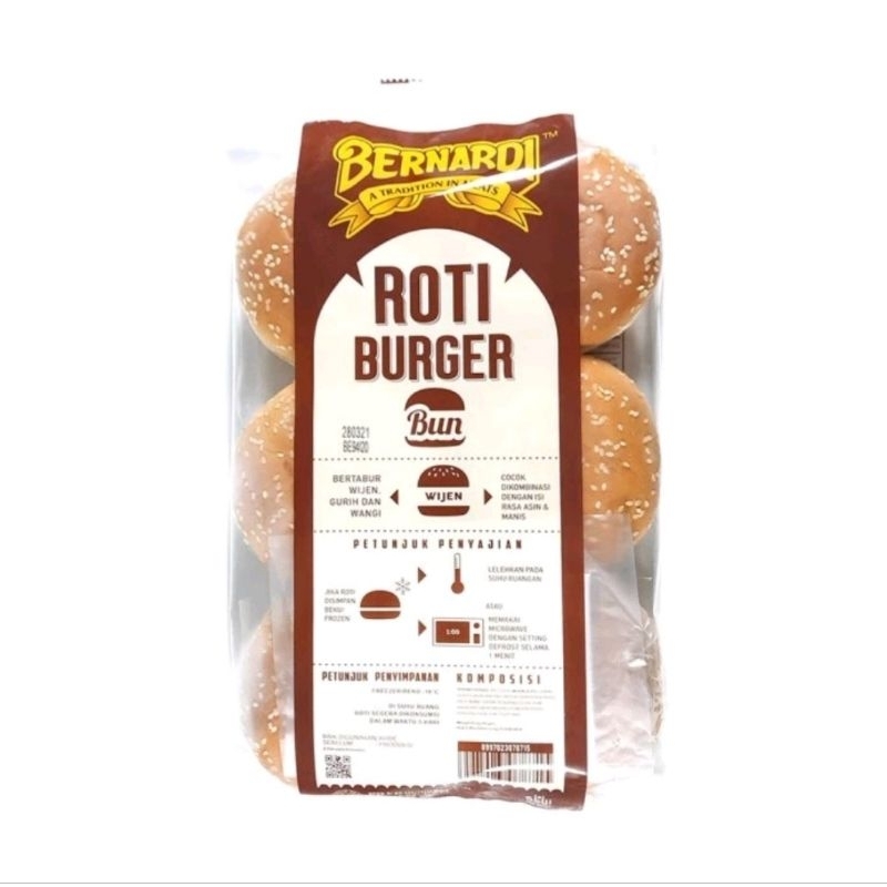 

Bernardi roti burger wijen isi 6pcs