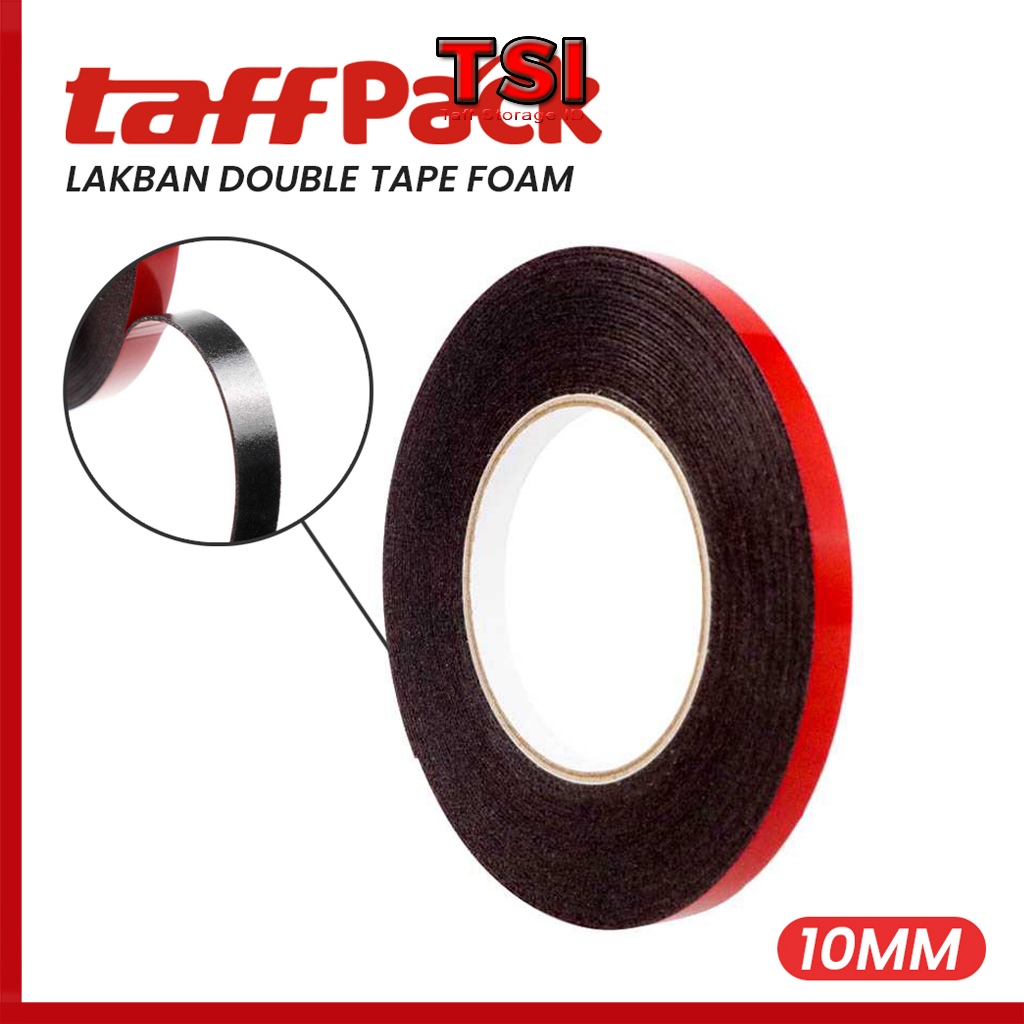 

[Taff Storage.ID] TaffPACK Solasi Double Tape / Lakban Double Tape Foam 10 m x 10 mm - Red