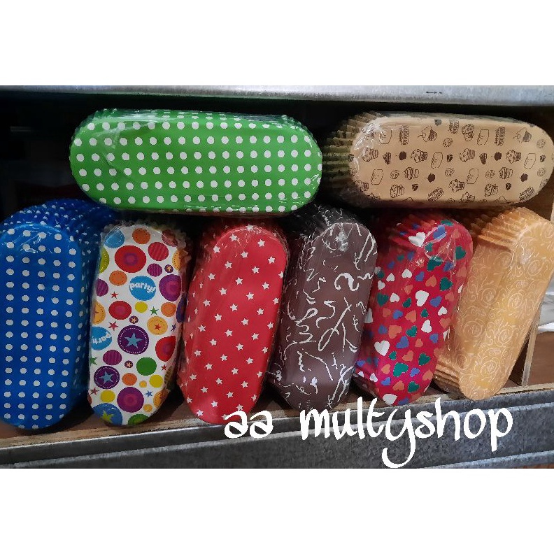 

12.12 FLASH SALE cup roti laminasi oval motif 200 pcs grosir