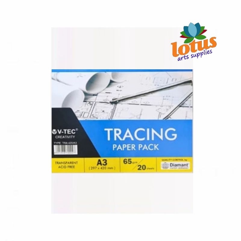 

V-TEC TRACING PAPER A3 65 GSM 20 SHEETS
