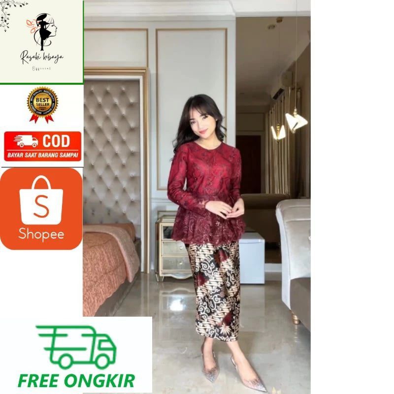 COD - SET KEBAYA CANTIKA TULLE SET KEBAYA MODERN ATASAN KEBAYA MODERN KEBAYA REMAJA