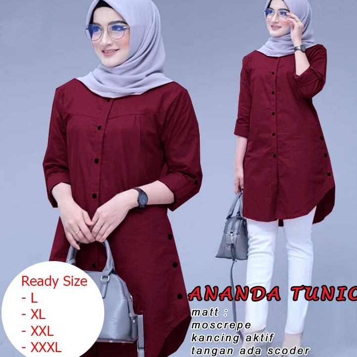 Kirim Langsung Ananda Tunik - Logo Smile (LS) - Ukuran L-3XL - Matt Moscrepe