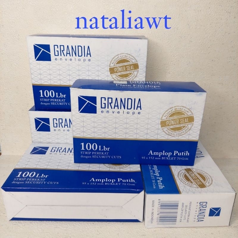 

Amplop putih kecil 95×152 mm GRANDIA 70 gsm