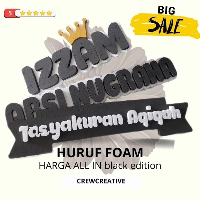 huruf timbul Styrofoam per kata satu paket dekorasi pesta ulang tahun tasyakuran aqiqah tunangan dan