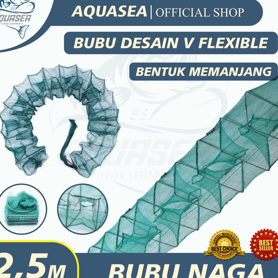 Paling Laku AQUASEA - Bubu Naga Hijau 2.5 meter / 2.5m Bubu Naga Perangkap Ikan Udang Kepiting Lobst