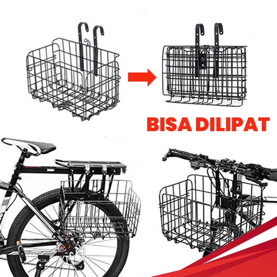 Terlaku. Keranjang Sepeda Lipat Foldable Basket Untuk Sepeda Dewasa MTB Seli Lipat Aksesoris Sepeda.