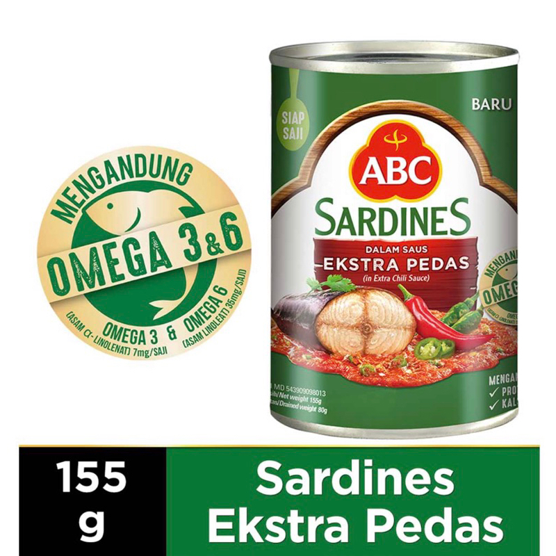 

ABC Sarden Saus Extra Pedas / Tomat / Cabai 155 g