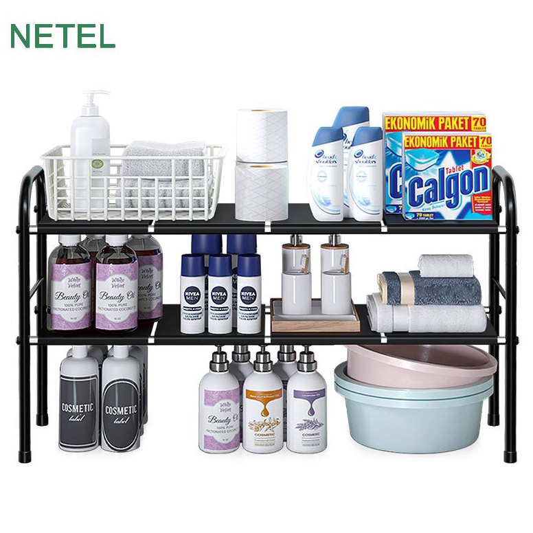 Harga Bersahabat.. NETEL Rak n Serbaguna Rak Bawah Wastafel Rak Dapur Penyimpanan Flexible Rak Sepat