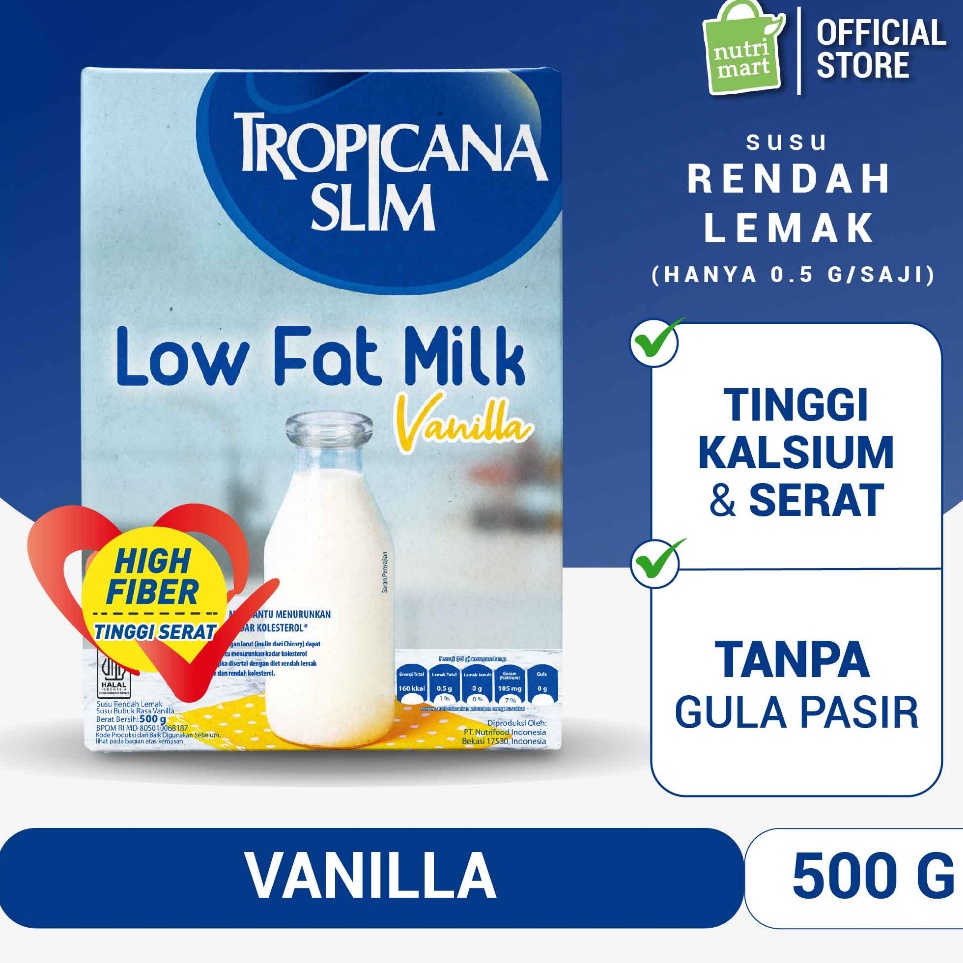 

NWFN9558 Dijamin Ori Tropicana Slim Susu Low Fat Vanilla 500gr - Susu Bantu Diet Turunkan Kolesterol