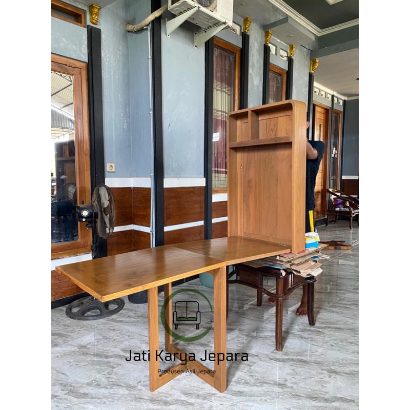 Meja Lipat Dinding Meja Lipat Minimalis Kayu Jati Free Ongkir Pulau Jawa - Jati Karya Jepara
