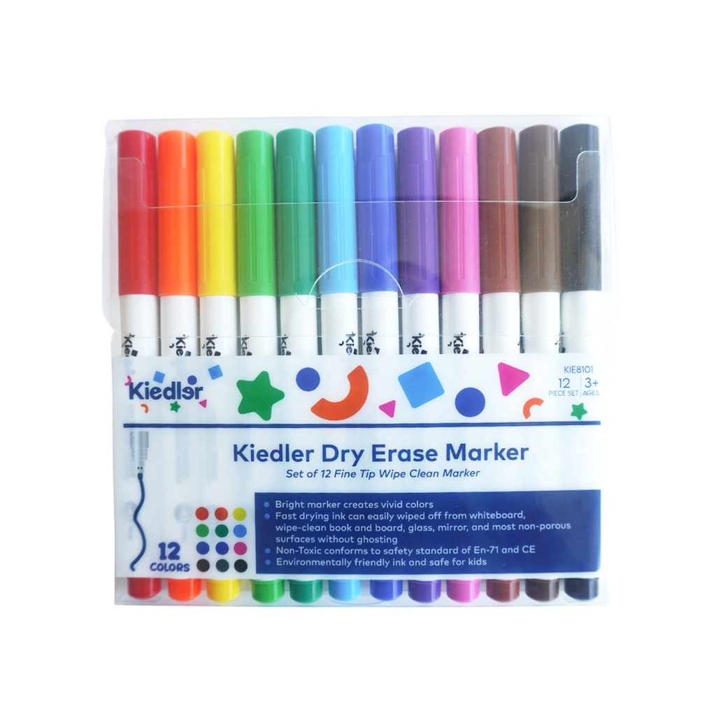 

Import Terlaris Kiedler White Board Dry Erase Marker 12pcs Spidol Wipe Clean Spidol Air grosir