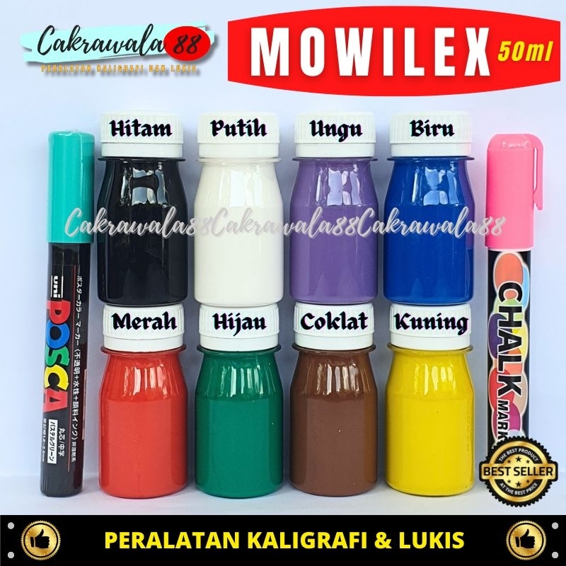 

(banting harga) Cat MOWILEX 50ml tidak dicampur air sama sekali/Cat Lukis/Cat Akrilik