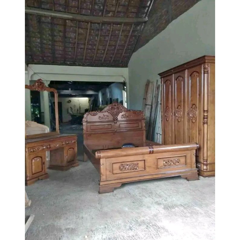Set kamar peluru kayu jati / furniture Jepara murah