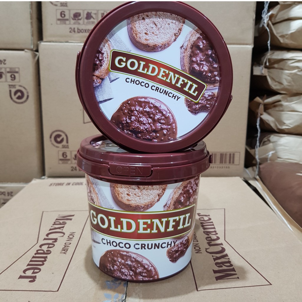 

HOT Product GoldenFil Choco crunchy 1 KG Selai Coklat malt serbuuu !
