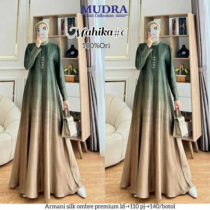 MAHIKA #6  DRESS ORIGINAL MUDRA HIJAB // GAMIS PESTA MAXY DRESS JUMBO PREMIUM TERLARIS