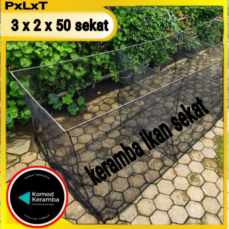 keramba ikan 3x2x50 sekat 2 kamar jaring apung kerambah karamba hapa burayak ikan siap pakai