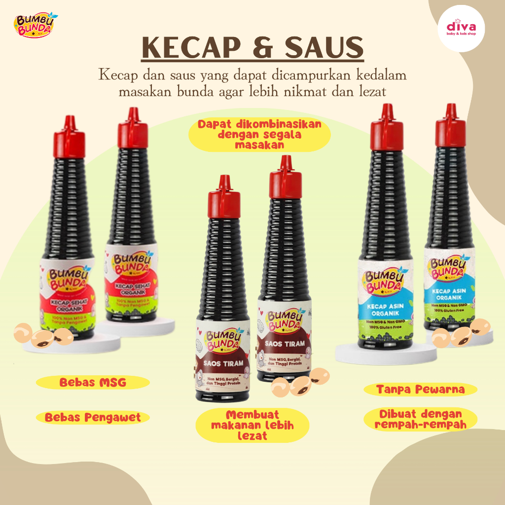 

Bumbu Bunda Elia Bumbu Kecap Ikan Kecap Manis kecap Asin Non Msg Kecap MpasiBayi Anak Halal
