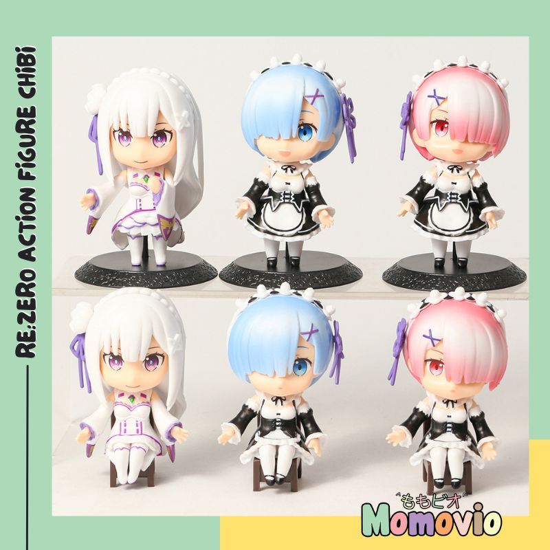 Re:Zero Rem Ram Emilia Chibi Action Figure