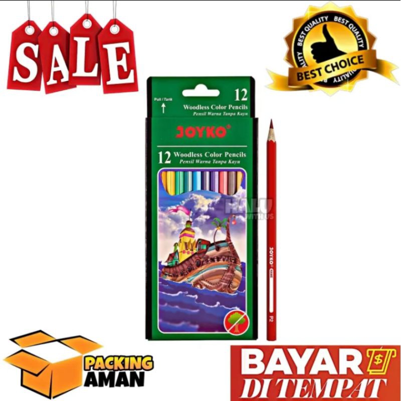 

(BISA COD) PROMO 1 Set Pensil Warna Joyko CP-103 12 Warna / Pensil Warna Kayu / Alat Menggambar / Alat Melukis / Alat