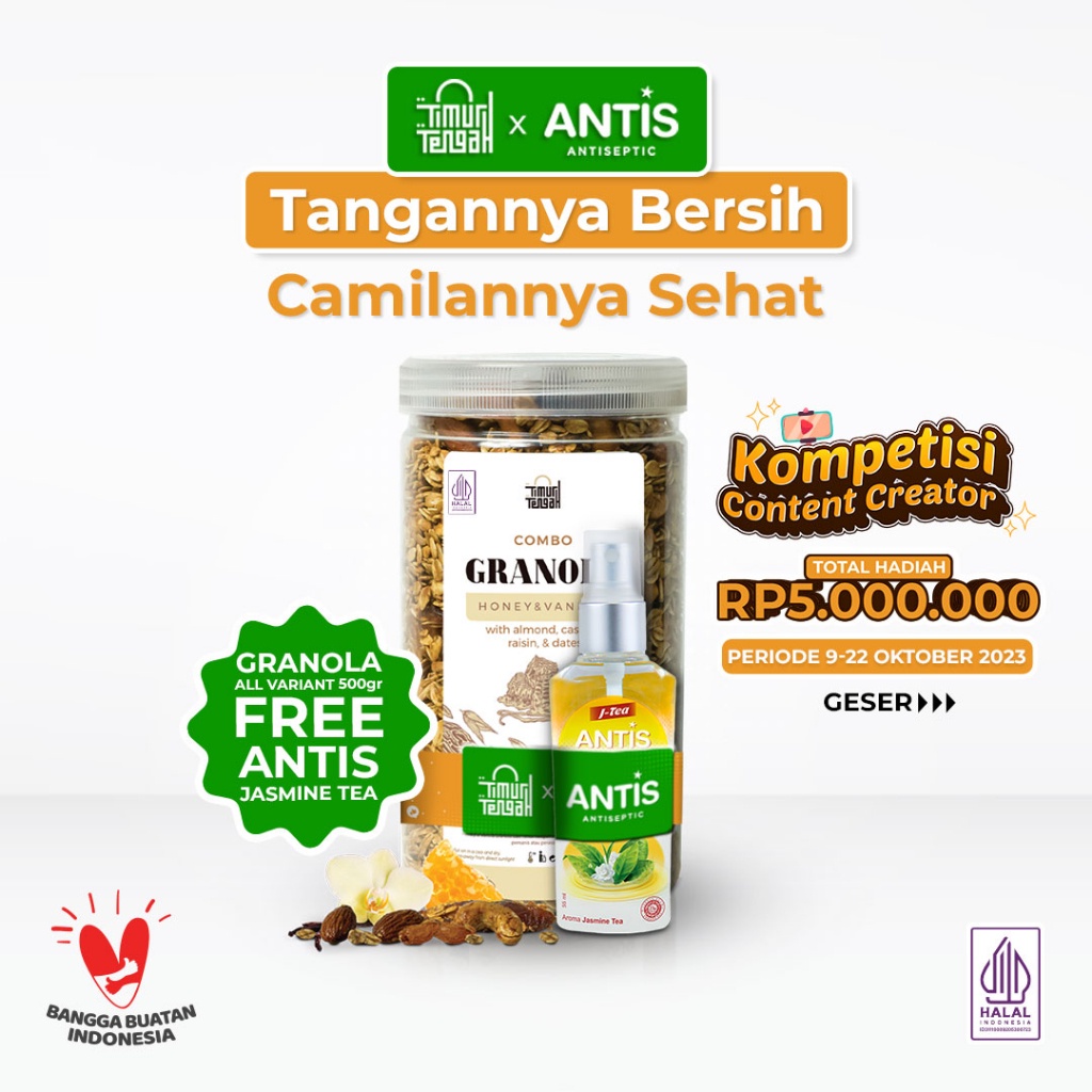 

✨TERBARU✨ Timur Tengah Granola Vanilla Honey 500gr Sereal Makanan Sehat !