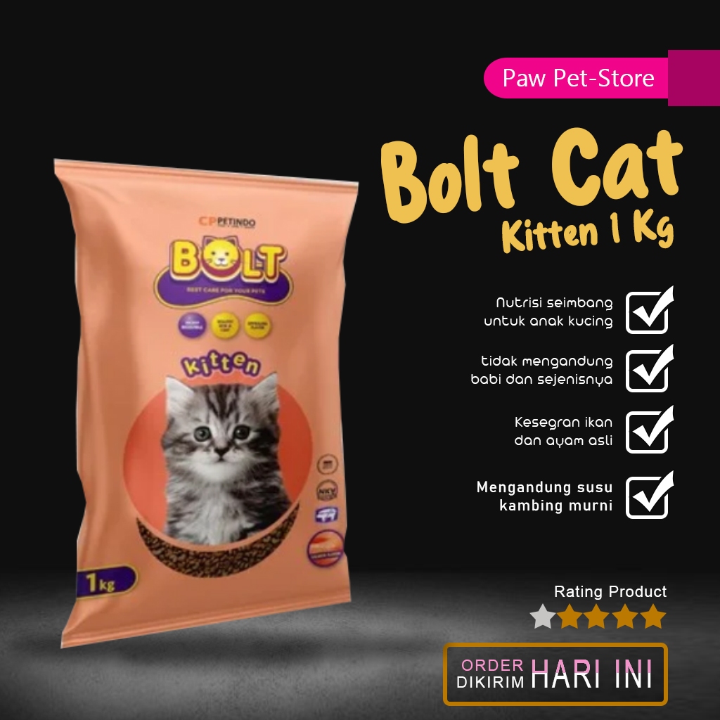 Bolt Kitten 1Kg Makanan kucing anakan usia 2bulan