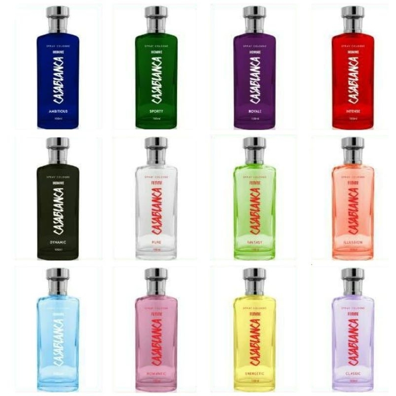 casablanca 100ml spray cologne parfum botol kaca