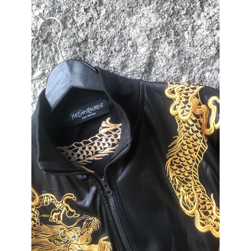 Yves Saint Laurent YSL Sukajan Jacket Dragon Gold