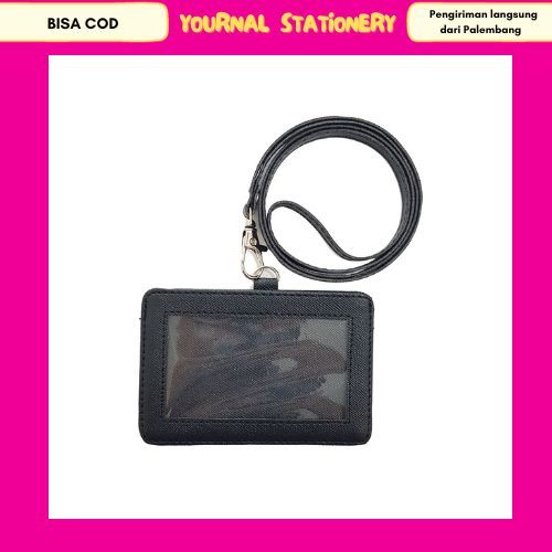 

ID Card Flashee Holder Horizontal Kulit Lanyard Hitam Landscape PU Leather ID Card Holder Horisontal Murah Berkualitas