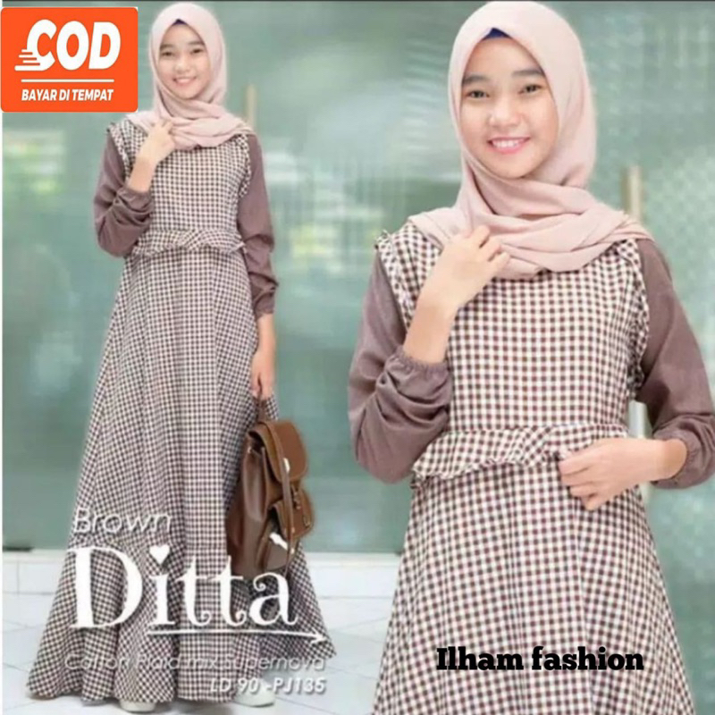 ditta dress gamis remaja masakini/baju lebaran 2024