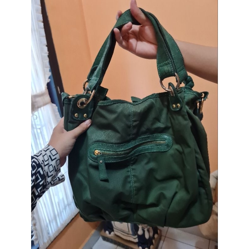 tas hijau emerald preloved