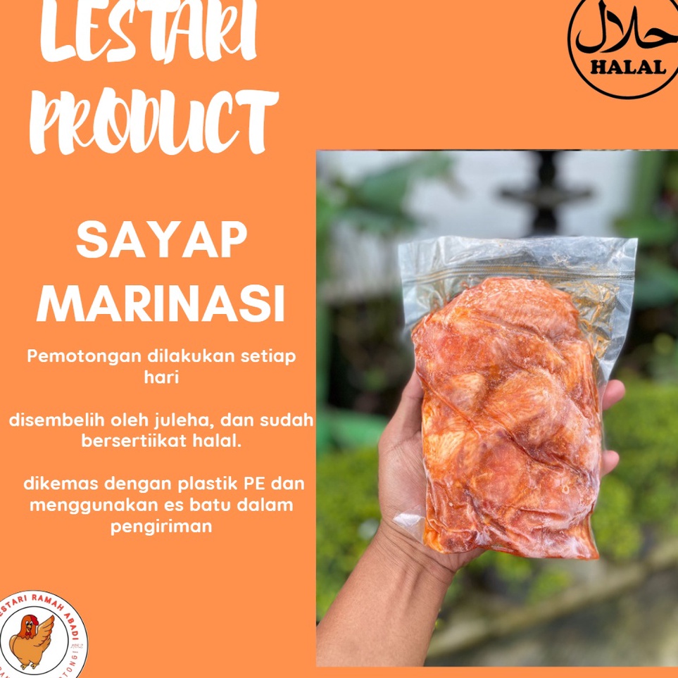 

NYBW8347 Terbaru Chicken Wings / Sayap Ayam Marinasi / Gurih Asin 500 Gram / Paha Bumbu Asin / Ayam Bumbu Asin / Paha dada ayam bumbu asin